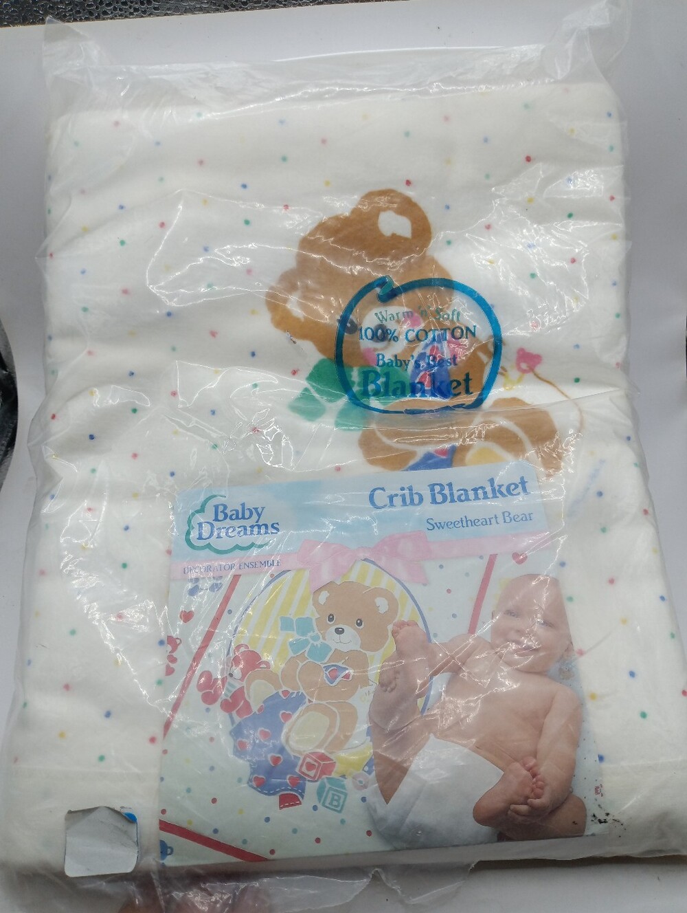 Baby Dreams Crib Blanket Sweetheart Bear NEW NOS